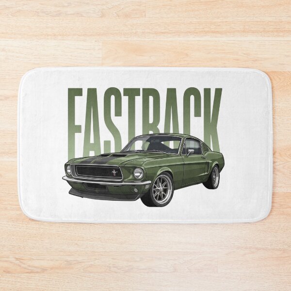 Item preview, Dark Green 1968 Ford Mustang Fastback Classic Muscle Car Vector Art designed and sold by Motorline44.