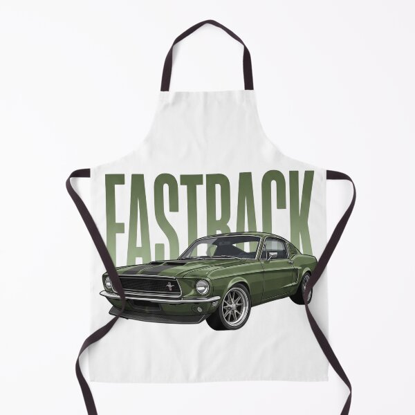 Item preview, Dark Green 1968 Ford Mustang Fastback Classic Muscle Car Vector Art designed and sold by Motorline44.