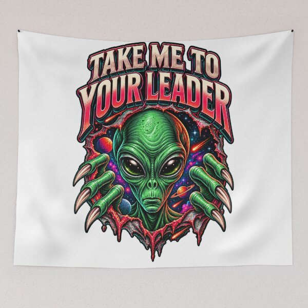 Item preview, Cosmic Alien Encounter – Retro Sci Fi Creature Art designed and sold by Lock_Design.