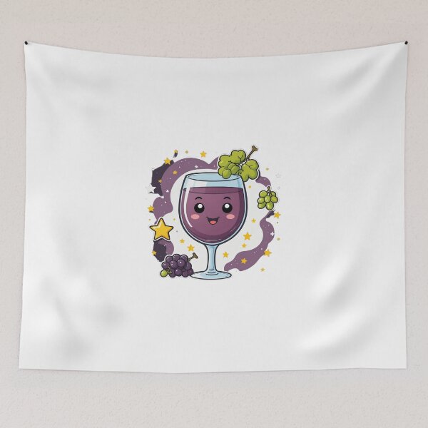Item preview, Cute Wine Glass Character with Grapes Galaxy Space Style – Wine lover gift designed and sold by michallechowicz.