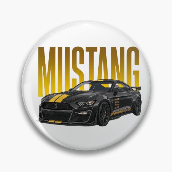 Item preview, Black Shelby Mustang GT500 Gold Stripes Supercharged V8 Vector Art designed and sold by Motorline44.