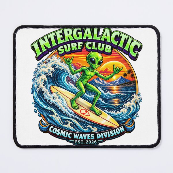 Item preview, Cosmic Alien Surfer Tropical Wave Graphic designed and sold by Lock_Design.