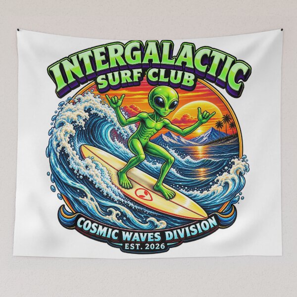Item preview, Cosmic Alien Surfer Tropical Wave Graphic designed and sold by Lock_Design.