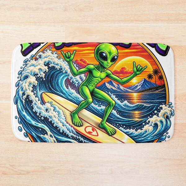 Item preview, Cosmic Alien Surfer Tropical Wave Graphic designed and sold by Lock_Design.