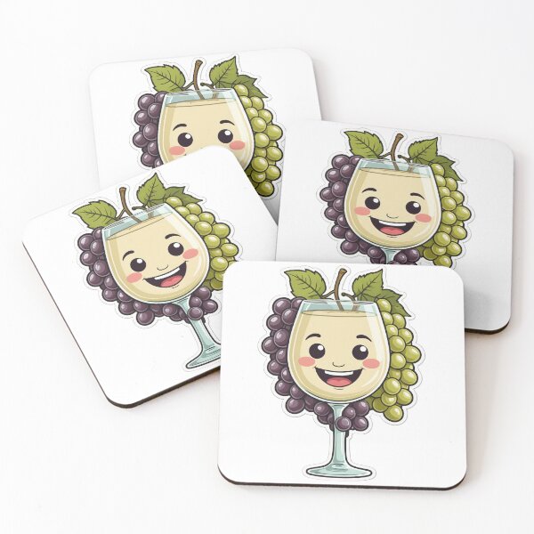 Item preview, Cute Wine Glass Character with Grapes Vintage 70s Style – Wine lover gift designed and sold by michallechowicz.