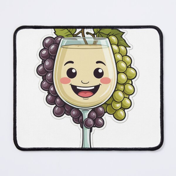 Item preview, Cute Wine Glass Character with Grapes Vintage 70s Style – Wine lover gift designed and sold by michallechowicz.
