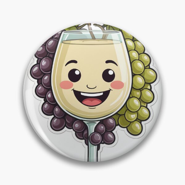 Item preview, Cute Wine Glass Character with Grapes Vintage 70s Style – Wine lover gift designed and sold by michallechowicz.