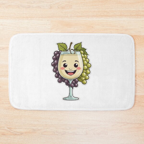Item preview, Cute Wine Glass Character with Grapes Vintage 70s Style – Wine lover gift designed and sold by michallechowicz.