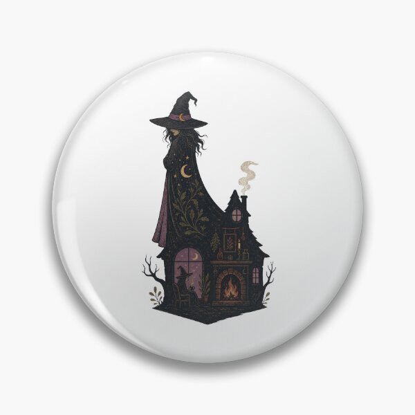 Item preview, Haunted Witch House – Dark Gothic Halloween Illustration designed and sold by CalmDownZone ⭐️⭐️⭐️⭐️⭐️.