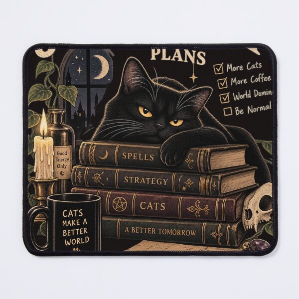 Item preview, Funny Black Cat With Big Plans designed and sold by PopNInk.