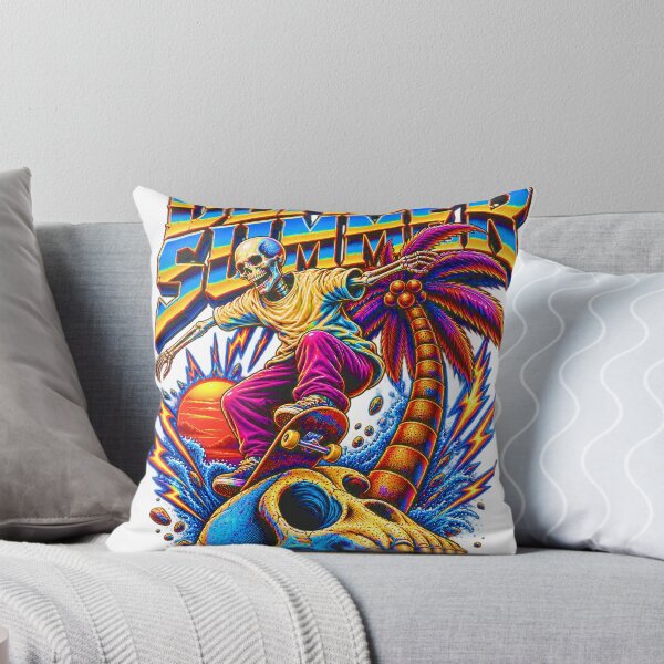 Item preview, Skateboard Skeleton Tropical Sunset Graphic designed and sold by Lock_Design.