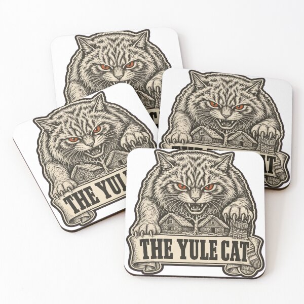 Item preview, Beware the Yule Cat Woodcut Warning | Jolakotturinn Icelandic Folklore designed and sold by StickyGuys.