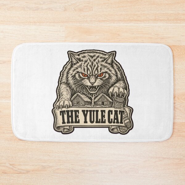 Item preview, Beware the Yule Cat Woodcut Warning | Jolakotturinn Icelandic Folklore designed and sold by StickyGuys.