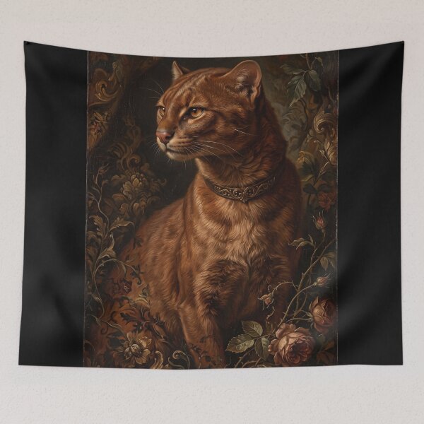 Item preview, Noble Jaguarundi Portrait with Antique Bronze Collar designed and sold by Real Beast Art.