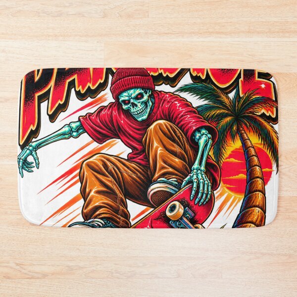 Item preview, Skeleton Skateboarder Tropical Sunset Adventure designed and sold by Lock_Design.