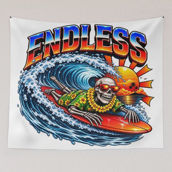 Item preview, Skeleton Surfer Tropical Sunset Wave designed and sold by Lock_Design.