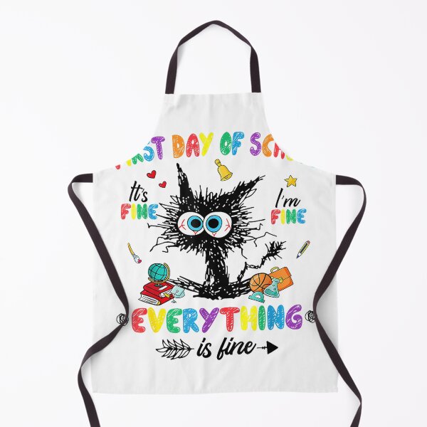 Item preview, First Day Of School Black Cat It's Fine I'm Fine Teacher Kid T-Shirt designed and sold by E-Capoeira shop.
