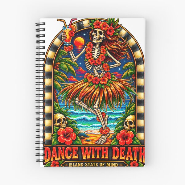 Item preview, Tropical Skeleton Dance on the Island – Hawaiian Skull Beach Art designed and sold by Lock_Design.