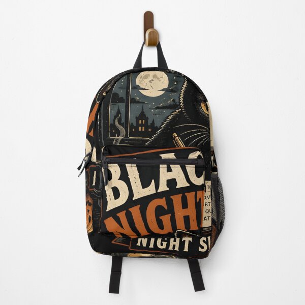 Item preview, BLACK CAT NIGHT SHIFT Night Shift Crew Halloween Vintage Screen Print designed and sold by LiviuGligoros.