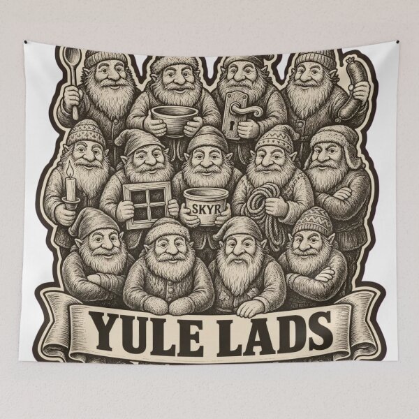 Item preview, Yule Lads Thirteen Roster Woodcut | Jolasveinar Icelandic Folklore Slogan designed and sold by StickyGuys.