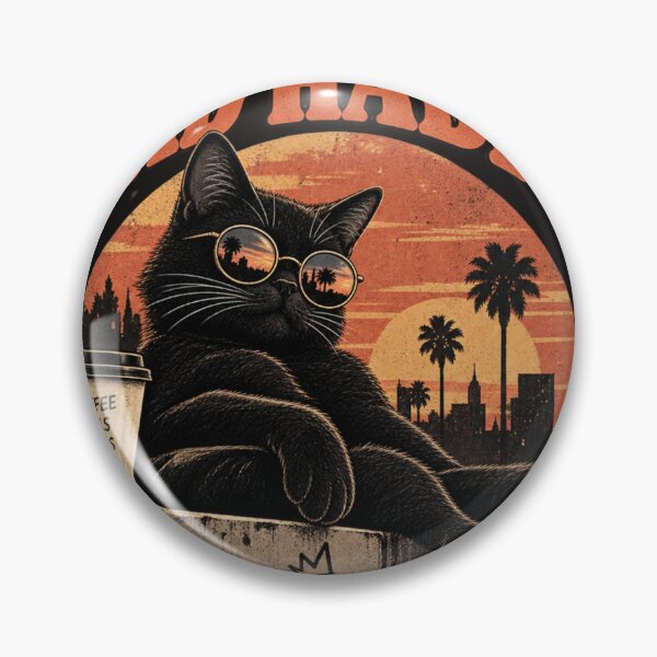 Item preview, Good Cats Bad Habits Retro Black Cat designed and sold by PopNInk.