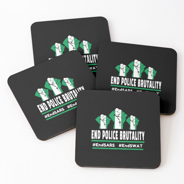Item preview, End Police Brutality Fist Nigeria Flag Protest Slogan designed and sold by byrnexhakoni.