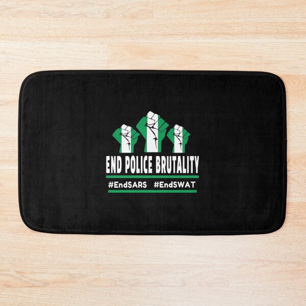 Item preview, End Police Brutality Fist Nigeria Flag Protest Slogan designed and sold by byrnexhakoni.