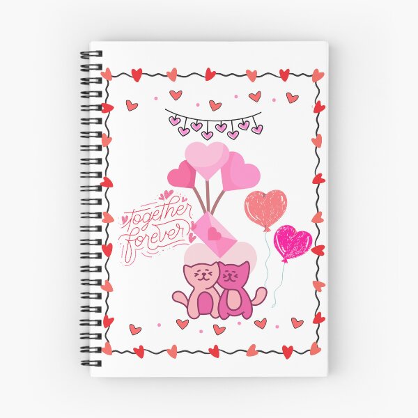 Item preview, Together Forever Cute Cats and Heart Balloons Love Design designed and sold by VibranPalette.