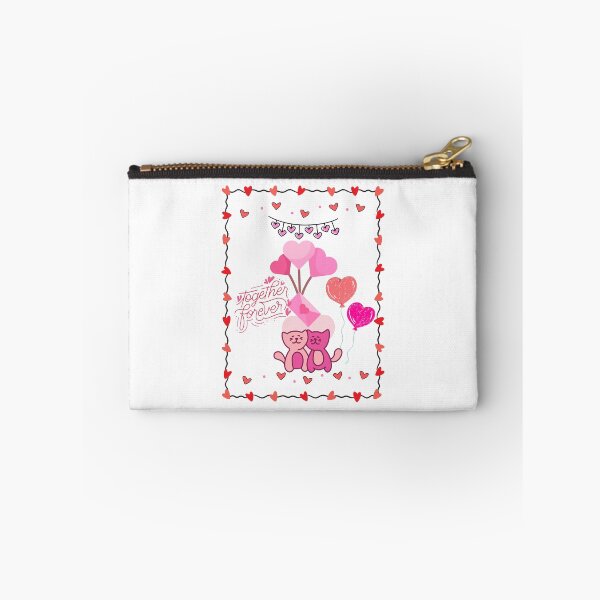 Item preview, Together Forever Cute Cats and Heart Balloons Love Design designed and sold by VibranPalette.
