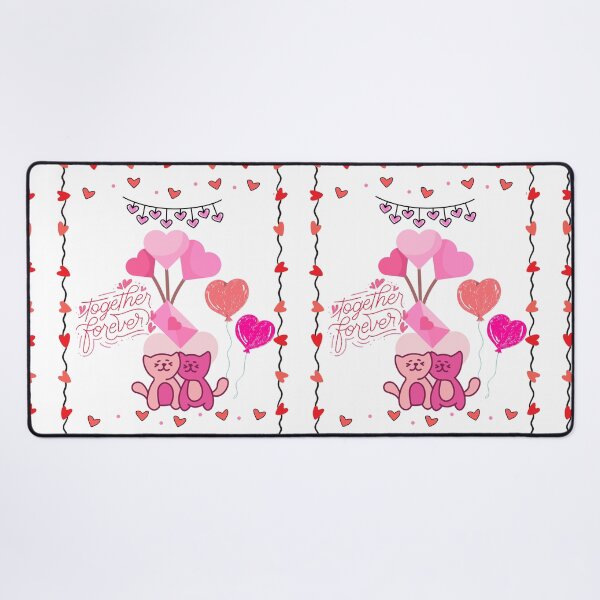 Item preview, Together Forever Cute Cats and Heart Balloons Love Design designed and sold by VibranPalette.