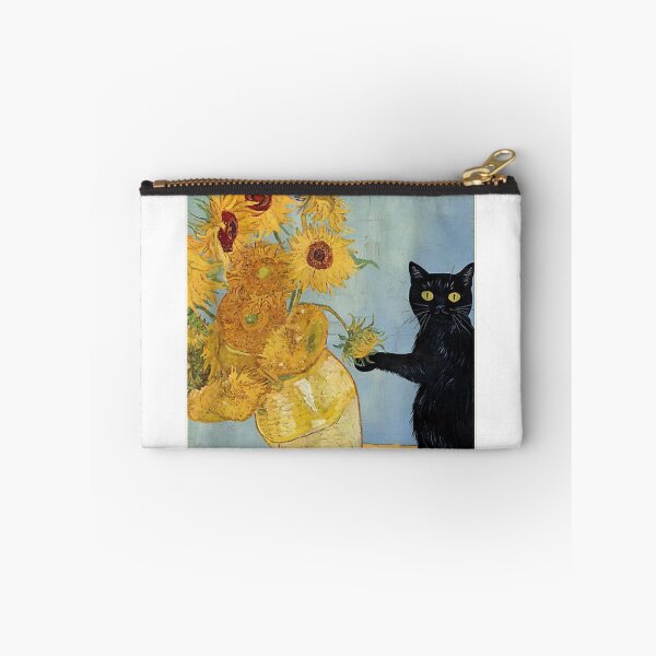 Item preview, Funny Cat & Sunflowers Van Gogh Art Parody Vintage Tee T-Shirt for Men Women designed and sold by hapitoss.