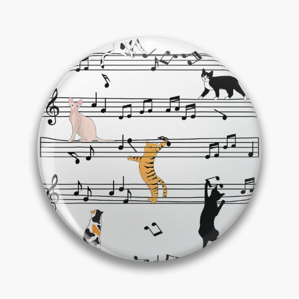 Item preview, Funny Cat Climbing Playing Sheet Music Note, Cat Music Notes T-Shirt designed and sold by KeathyArt.