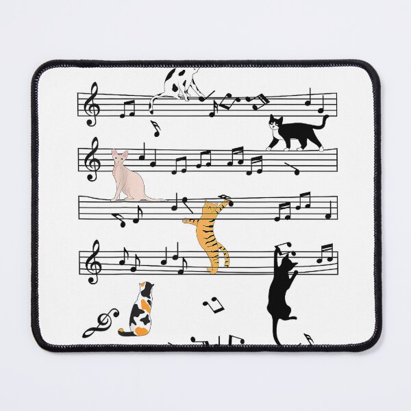 Item preview, Funny Cat Climbing Playing Sheet Music Note, Cat Music Notes T-Shirt designed and sold by KeathyArt.