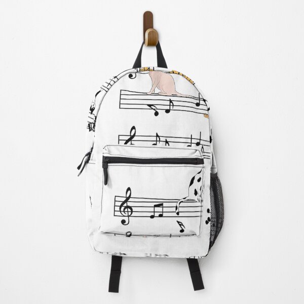 Item preview, Funny Cat Climbing Playing Sheet Music Note, Cat Music Notes T-Shirt designed and sold by KeathyArt.