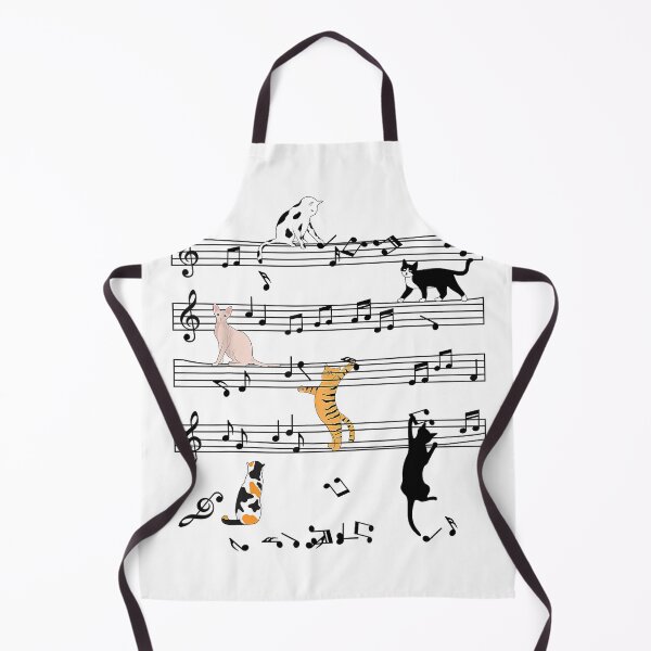 Item preview, Funny Cat Climbing Playing Sheet Music Note, Cat Music Notes T-Shirt designed and sold by KeathyArt.