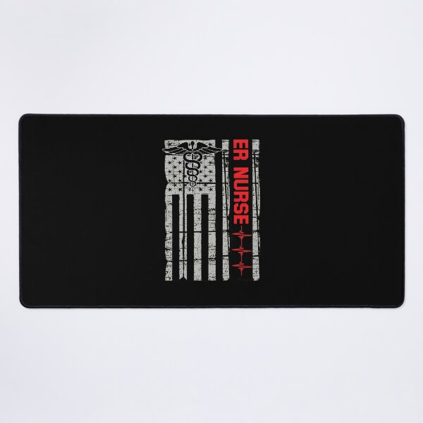 Item preview, ER Nurse American Flag Caduceus EKG Pulse Line designed and sold by byrnexhakoni.