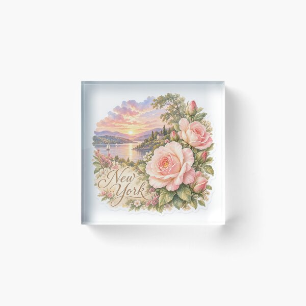 Item preview, New York Roses Lakes and Mountain Sunset designed and sold by Whimspired By Paxx.