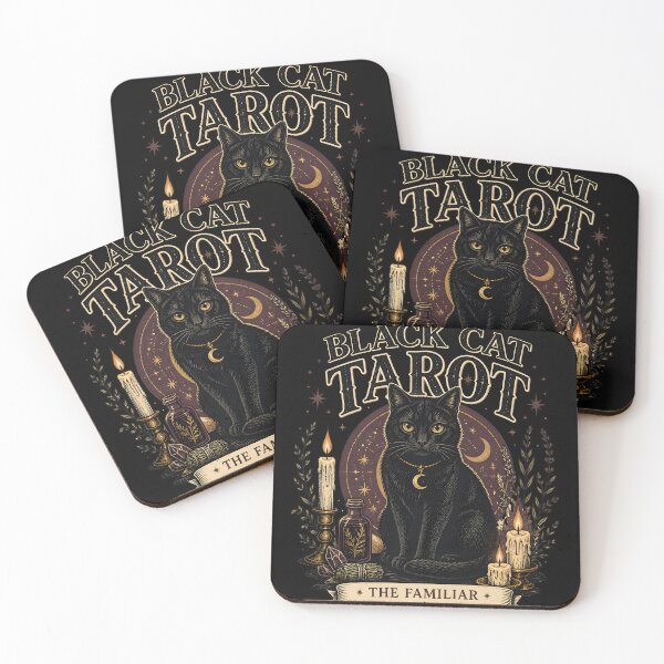 Item preview, BLACK CAT TAROT The Familiar Halloween Vintage Screen Print designed and sold by RoyesButler.