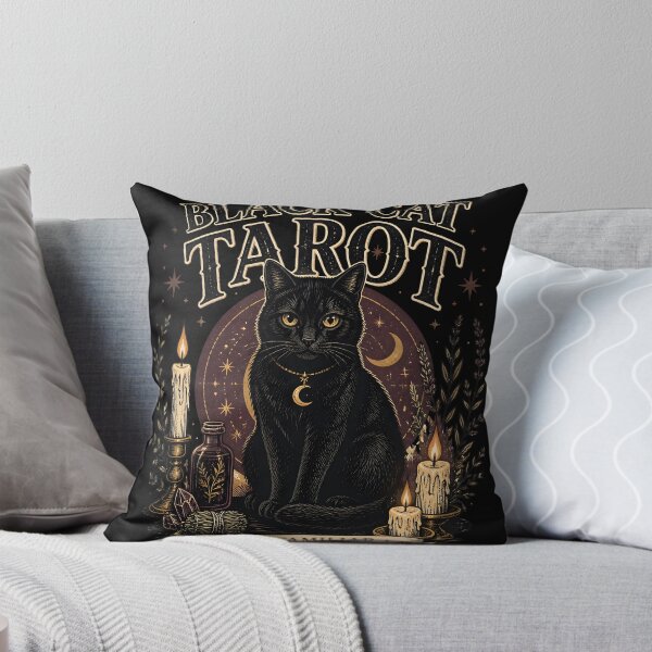 Item preview, BLACK CAT TAROT The Familiar Halloween Vintage Screen Print designed and sold by RoyesButler.