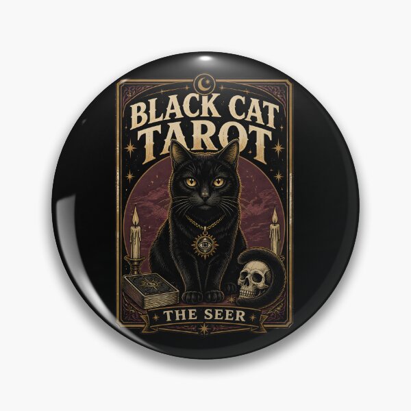 Item preview, BLACK CAT TAROT The Seer Halloween Vintage Screen Print designed and sold by RoyesButler.