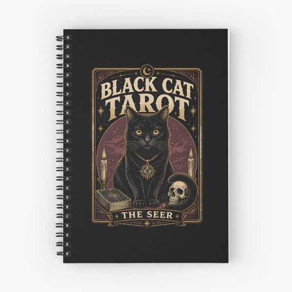 Item preview, BLACK CAT TAROT The Seer Halloween Vintage Screen Print designed and sold by RoyesButler.
