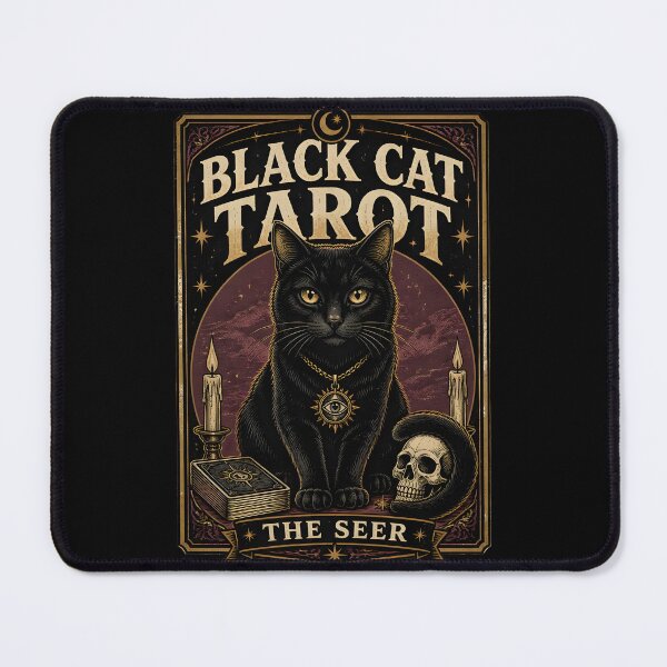 Item preview, BLACK CAT TAROT The Seer Halloween Vintage Screen Print designed and sold by RoyesButler.