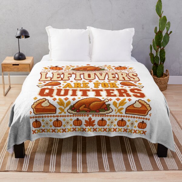 Item preview, Leftovers Are for Quitters – Funny Thanksgiving Ugly Sweater designed and sold by WolfmanProphecy.