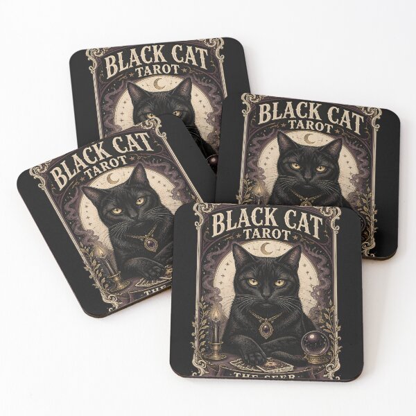 Item preview, BLACK CAT TAROT The Seer Halloween Gothic Engraving designed and sold by RoyesButler.