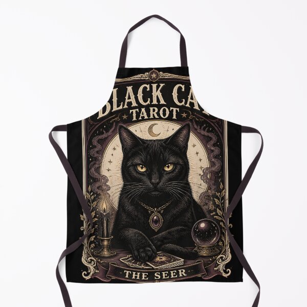 Item preview, BLACK CAT TAROT The Seer Halloween Gothic Engraving designed and sold by RoyesButler.
