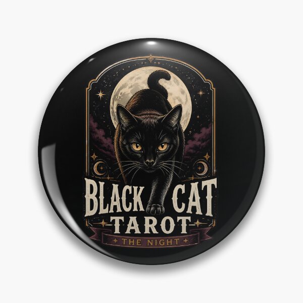 Item preview, BLACK CAT TAROT The Night Halloween Vintage Screen Print designed and sold by RoyesButler.