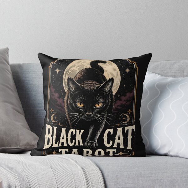 Item preview, BLACK CAT TAROT The Night Halloween Vintage Screen Print designed and sold by RoyesButler.