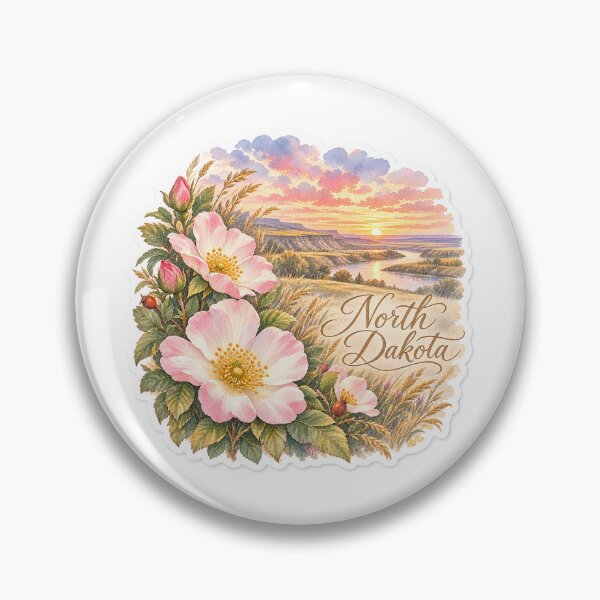 Item preview, North Dakota Wild Prairie Roses Badlands designed and sold by Whimspired By Paxx.