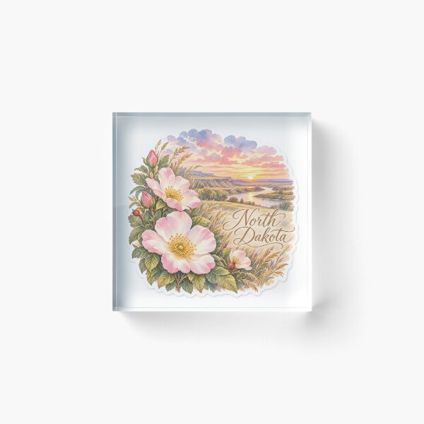 Item preview, North Dakota Wild Prairie Roses Badlands designed and sold by Whimspired By Paxx.