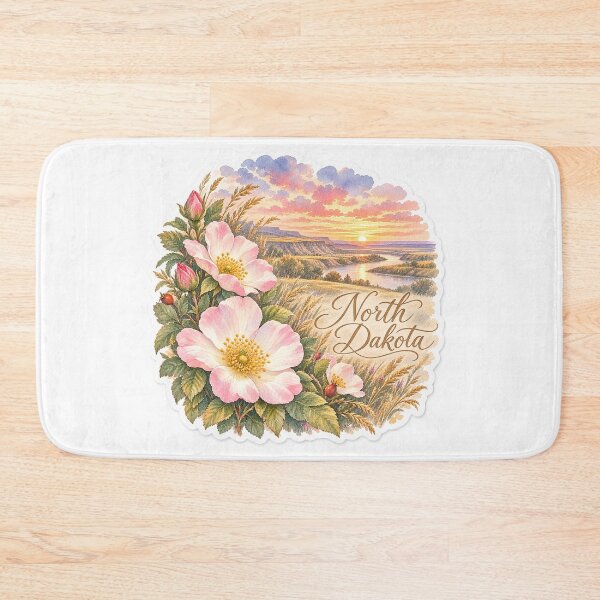 Item preview, North Dakota Wild Prairie Roses Badlands designed and sold by Whimspired By Paxx.